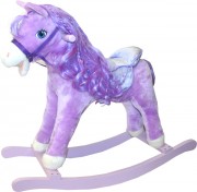 Plyšový kůň houpací fialový 70cm zvuk,sv