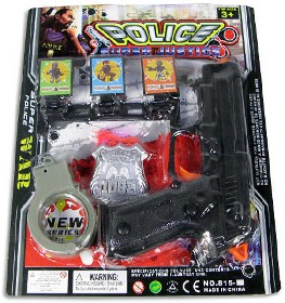 Policejní souprava s pouty, na kartě