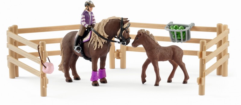 Schleich 42363 - Jezdec s islandskými poníky a příslušenstvím