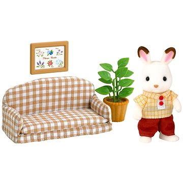 Sylvanian Famillies - Nábytek králíků taťka na pohovce
