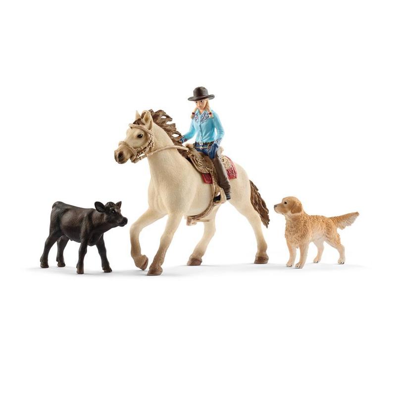 Schleich 42419 - Set westernová jezdkyně se zvířátky