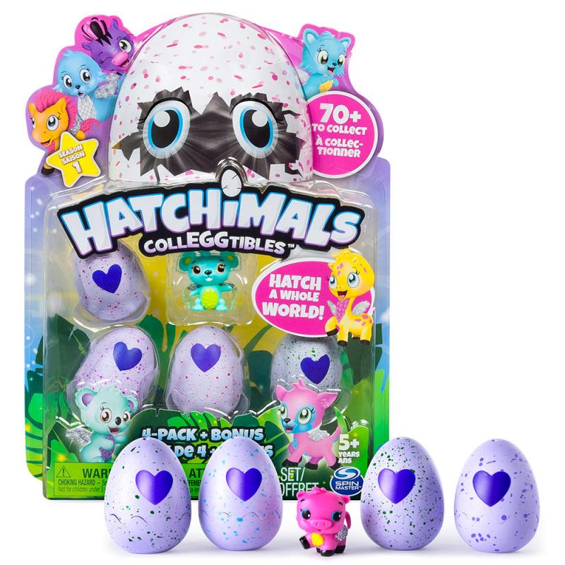 Hatchimals - Zvířátka ve vajíčku čtyřbalení s bonusem