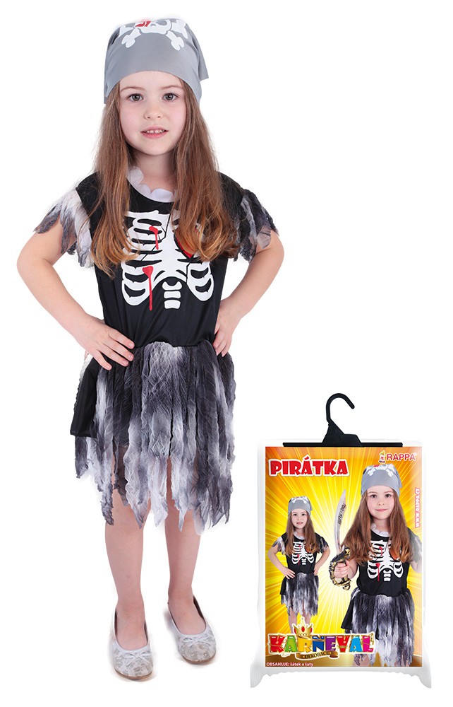 Kostým - pirátka skeletonka, vel. M