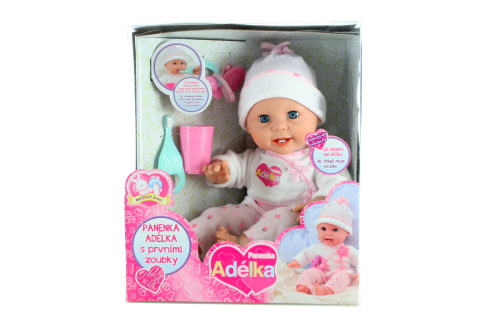 Panenka Adélka - Adélka s prvními zoubky a kartáčkem 40 cm