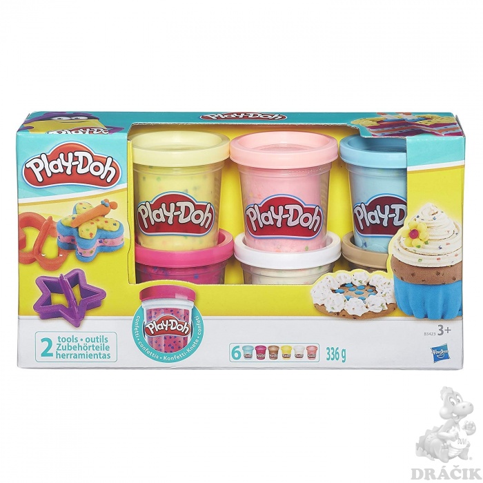 Play Doh sada s konfetami a 2 vykrajovátka