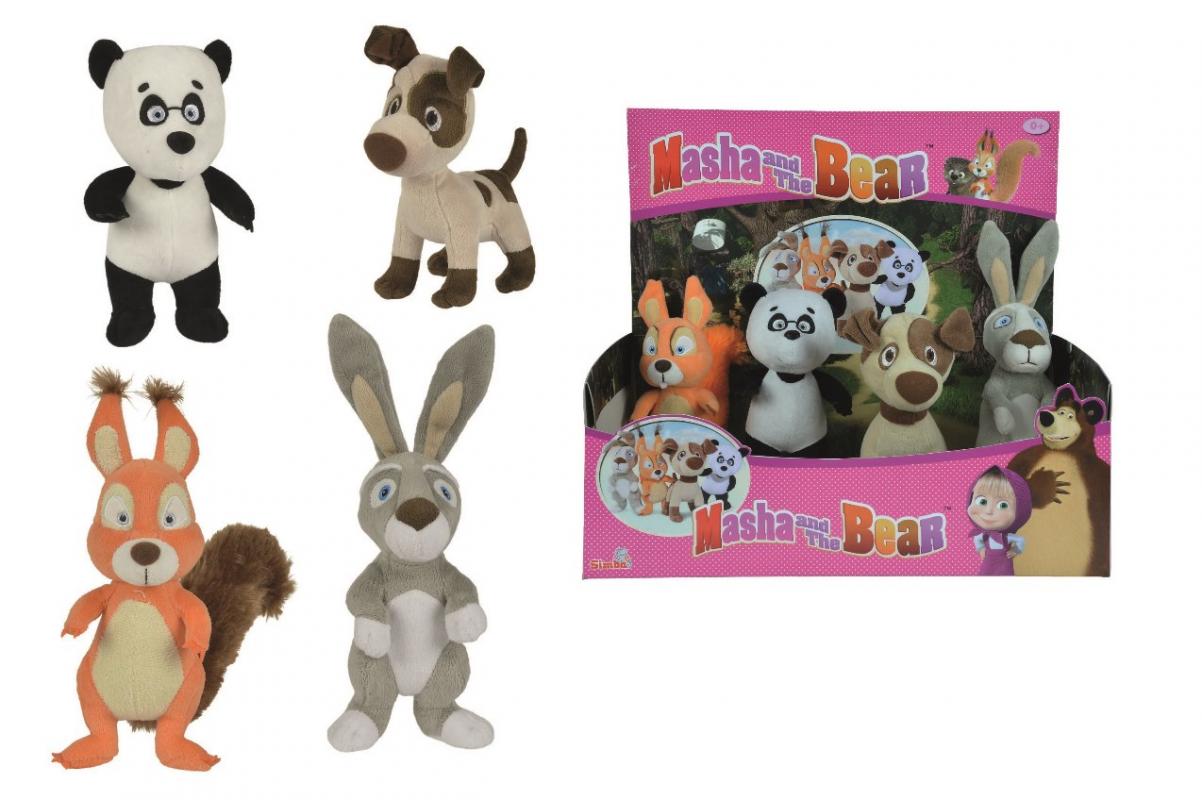 Máša a medvěd - Zvířecí přátelé plyšoví 20cm