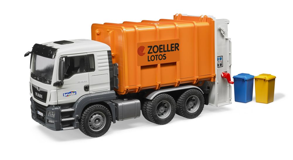 Bruder 3762 - Auto MAN TGS - Popelář oranžový