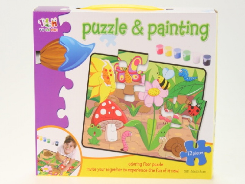 Puzzle vybarvovací - Zahrada