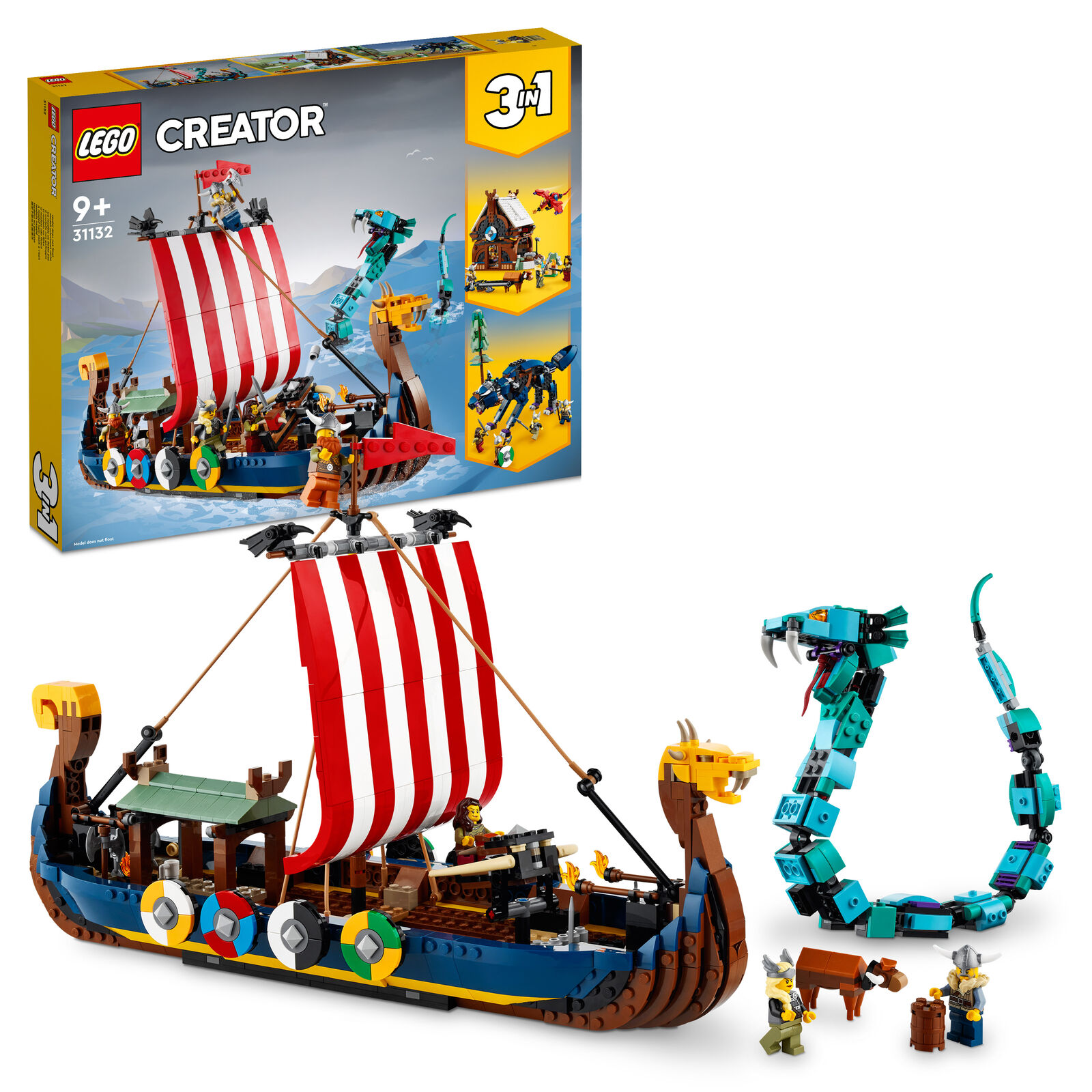 LEGO Creator 31132 - Vikingská loď a mořský had