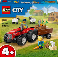 LEGO City 60461 - Červený traktor s přívěsem a ovcemi