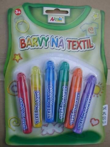 6x7ml barvy na textil na blistru