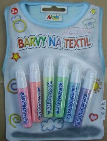6x7ml barvy na textil perleťové na blist
